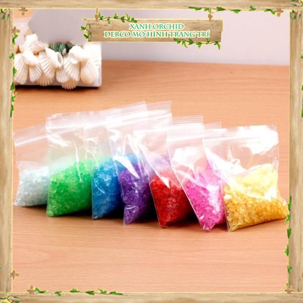 Mô Hình Tiểu Cảnh "Cát Thủy Tinh hạt lớn Túi 500gr Mini" Trang Trí Sen Đá, Sân Vườn/ Chậu Cây, DYI, Terrarium