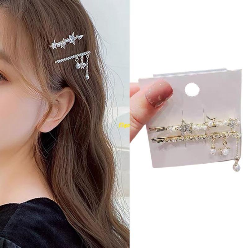 Kẹp Tóc Ngôi Sao Đính Đá Pha Lê Tua Rua Cho Cô Dâu