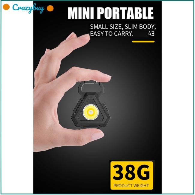 Cr Đèn Pin Led Mini 7 Chế Độ Siêu Sáng Sạc Usb Kèm Móc Khóa Nam Châm Mạnh