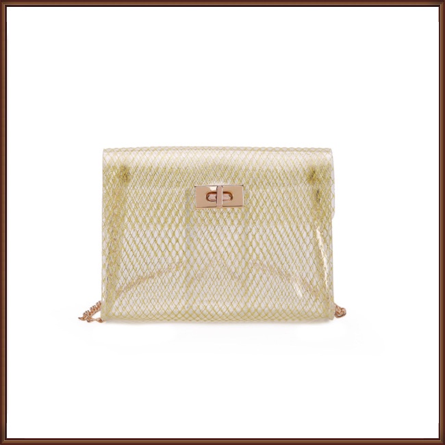 Túi Xách Trong Suốt Phối Dây Xích Đeo Vai Sành Điệu Cho Nữ