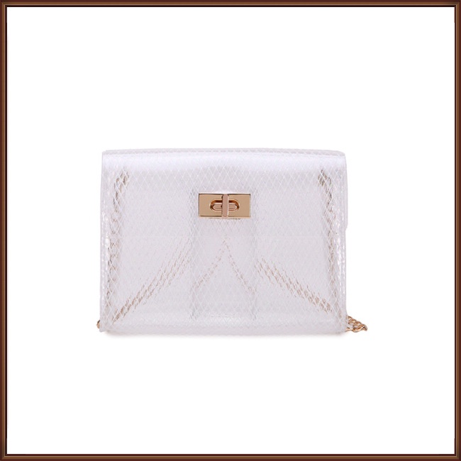 Túi Xách Trong Suốt Phối Dây Xích Đeo Vai Sành Điệu Cho Nữ