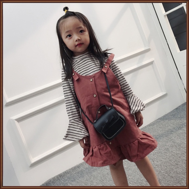 Túi Đeo Chéo Da PU Hình Vuông Nhỏ Nhắn Phong Cách Retro Dành Cho Trẻ Em