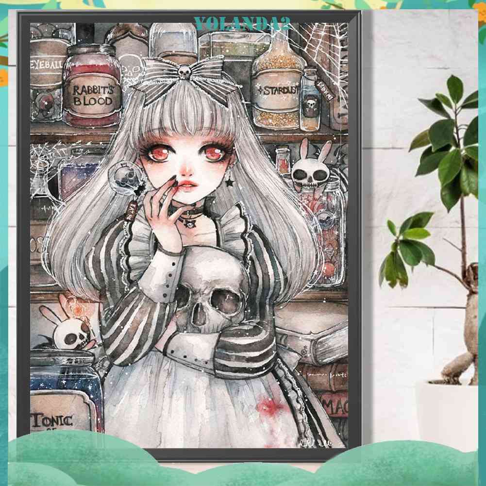 Tranh Đính Đá Kim Cương Toàn Bộ 5D DIY Hình Vẽ Cô Gái Trang Trí Nhà Cửa