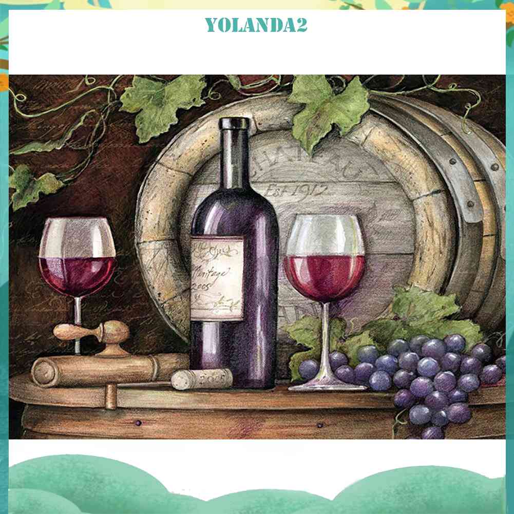 Tranh Đính Đá Kim Cương Toàn Bộ 5D DIY Hình Vẽ Chai Rượu