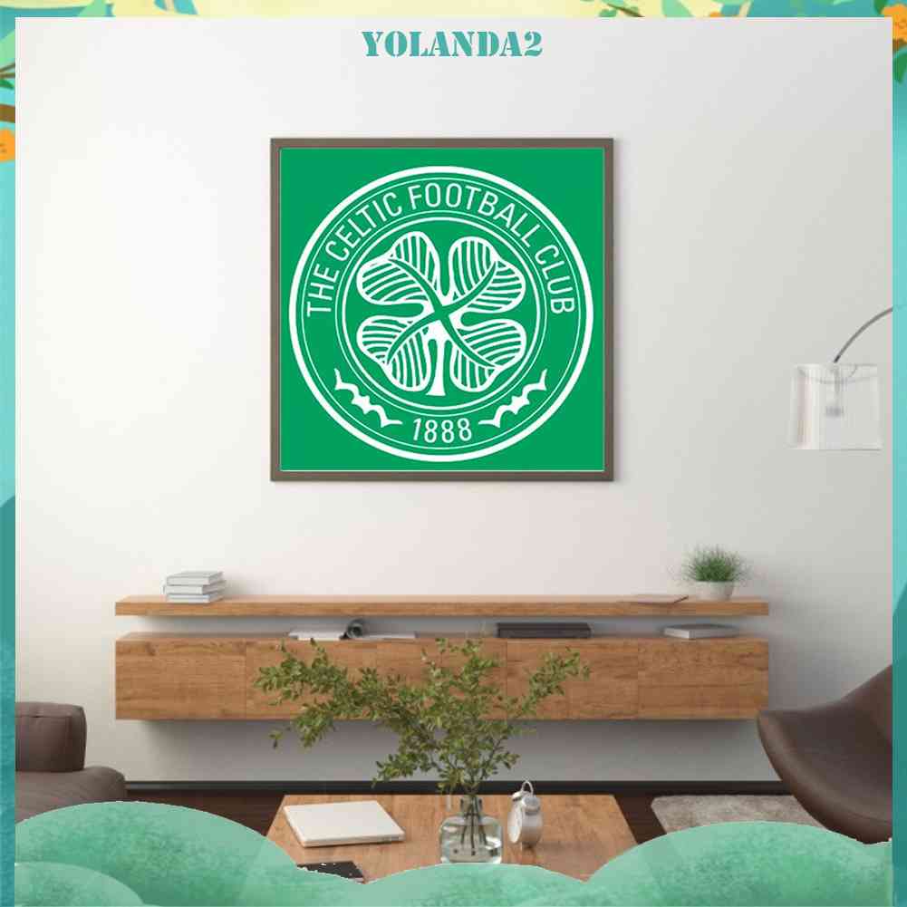 Bộ Tranh Đính Đá 5D Tự Làm Toàn Diện Họa Tiết Logo Bóng Đá Celtic