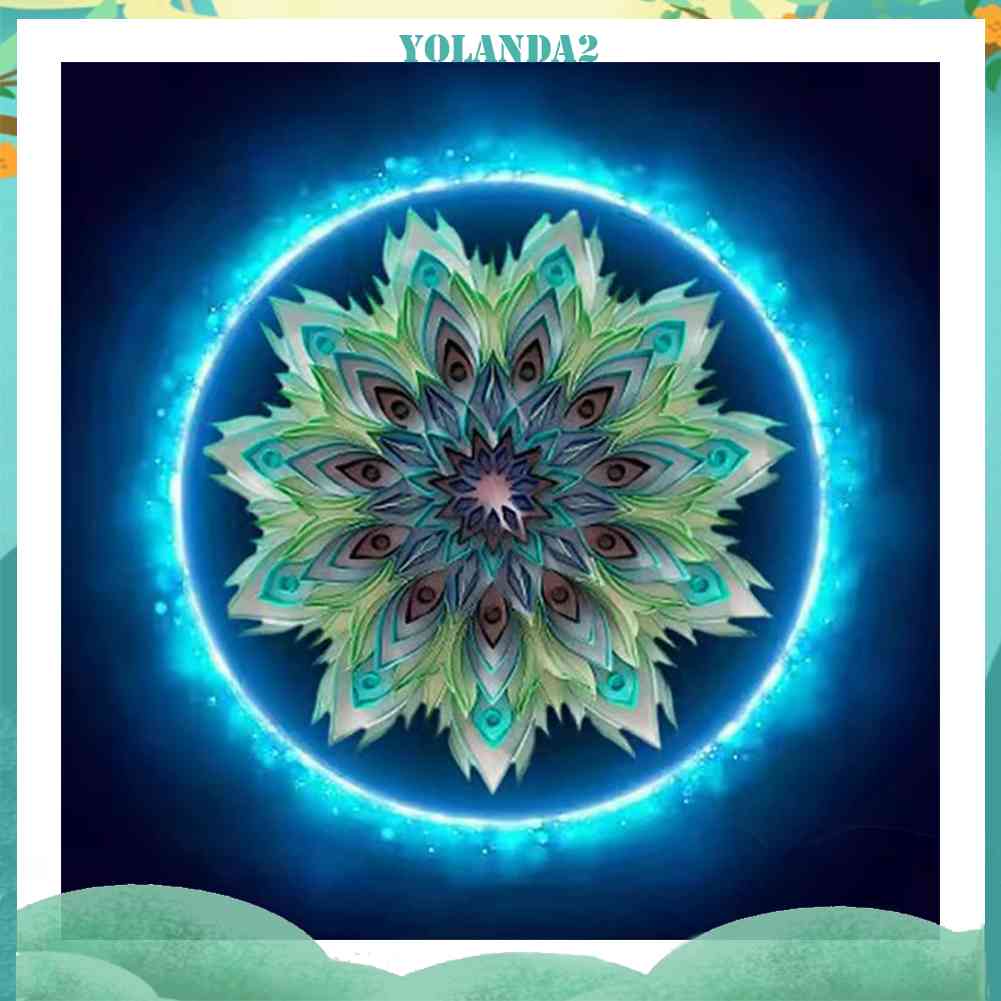 Bộ Tranh Đính Đá 5D Họa Tiết Hoa Văn Mandala Độc Đáo DIY Dùng Trang Trí