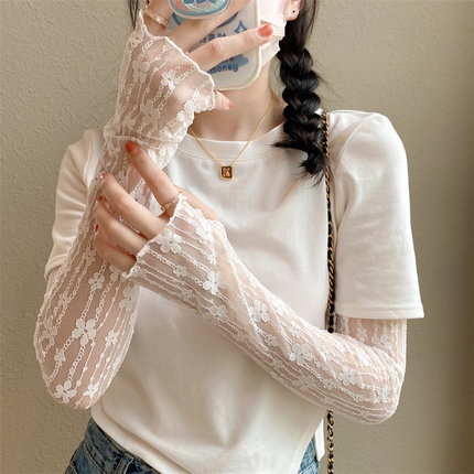 Ống Tay Áo Chống Nắng Mỏng Nhẹ In Họa Tiết Hoa Chống Tia Cực Tím Phong Cách Mới Thời Trang Mùa Hè Cho Nữ