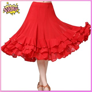 [Ballroom Waltz Dance Swing Váy tập luyện Tango hiện đại Trang phục màu đỏ