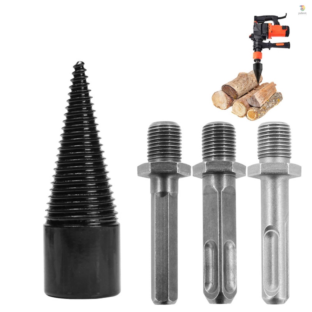 Mũi Khoan Gỗ Hình Nón / Vuông / Tròn / Lục Giác 32mm Với 3 Mũi Có Thể Tháo Rời