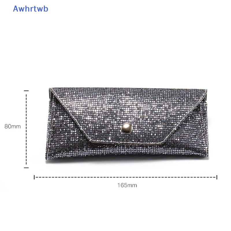 Hộp Đựng Mắt Kính Bằng Da Mềm Đính Kim Sa Lấp Lánh Phong Cách Retro Mới