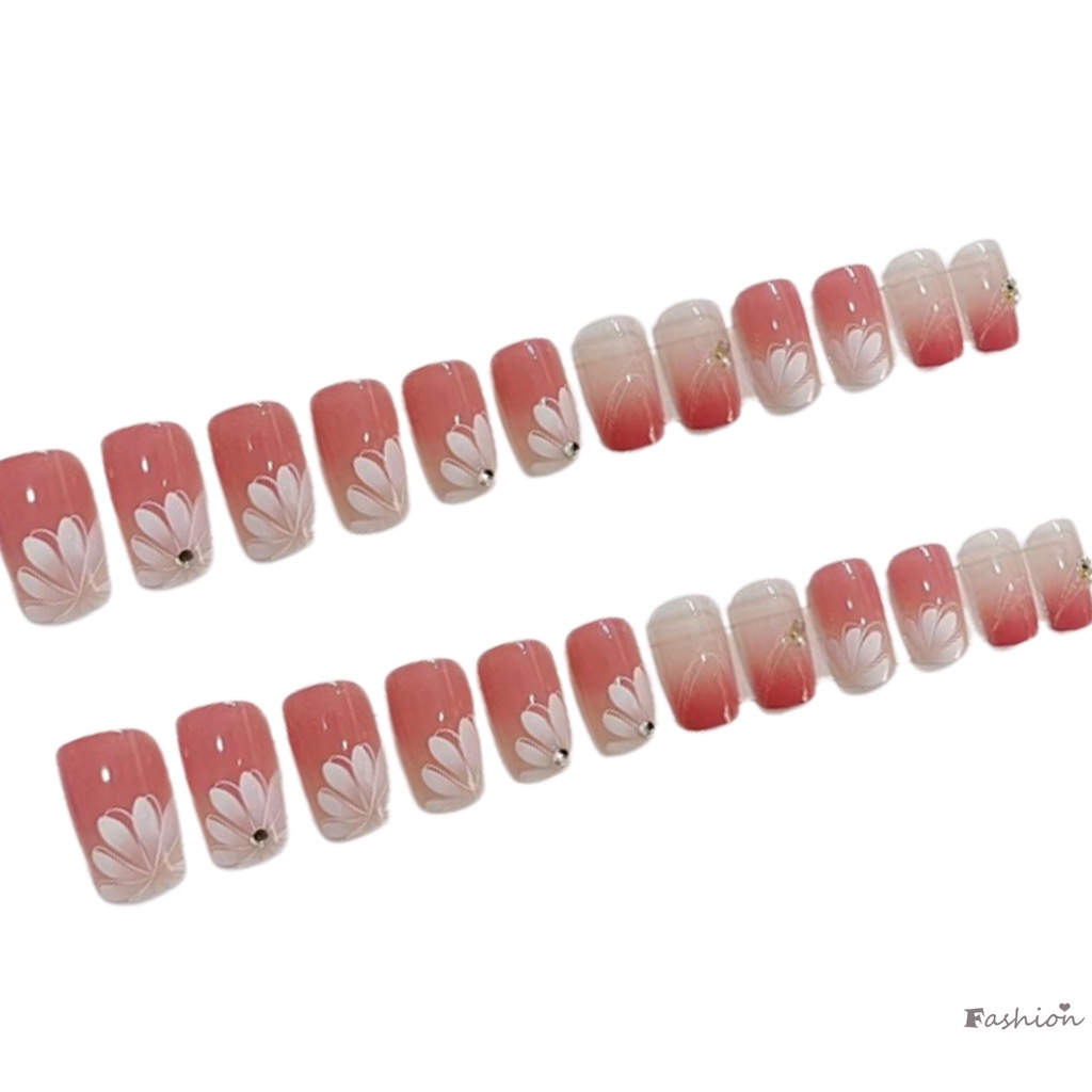 Bộ Móng Tay Giả Hình Vuông Lấp Lánh Kèm Keo Dán Tiện Dụng