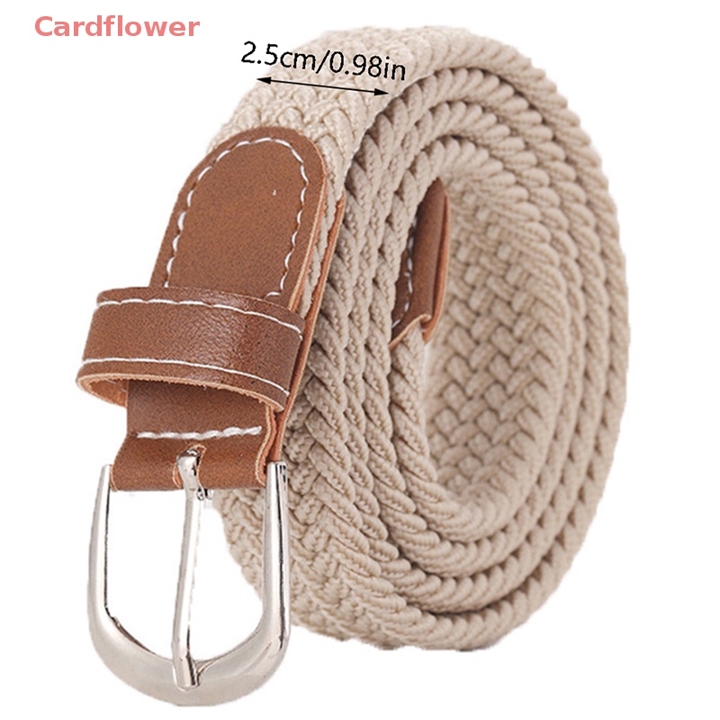 < Cardflower > Thắt Lưng Vải Canvas Da Dệt Không Đục Lỗ Phối Quần Jean Co Giãn Thời Trang Mới Cho Nữ