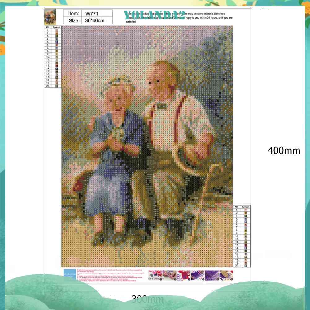 Tranh Đính Đá Kim Cương Toàn Bộ 5D DIY Hình Người Già Ấm Áp