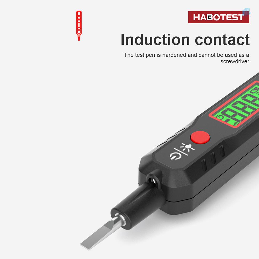 Thiết Bị Kiểm Tra Điện Áp Không Tiếp Xúc HABOTEST HT89 AC 12~300V (s2mwvn) Với Màn Hình LCD Hiển Thị Đèn Pin Và Chuông Báo Âm Thanh