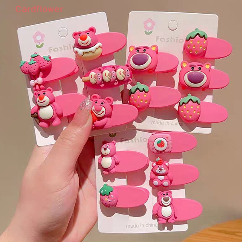 5 Cặp Dây Buộc Tóc Cao Su Co Giãn Hình Trái Cây / Gấu Hoạt Hình Dễ Thương Cho Bé Gái