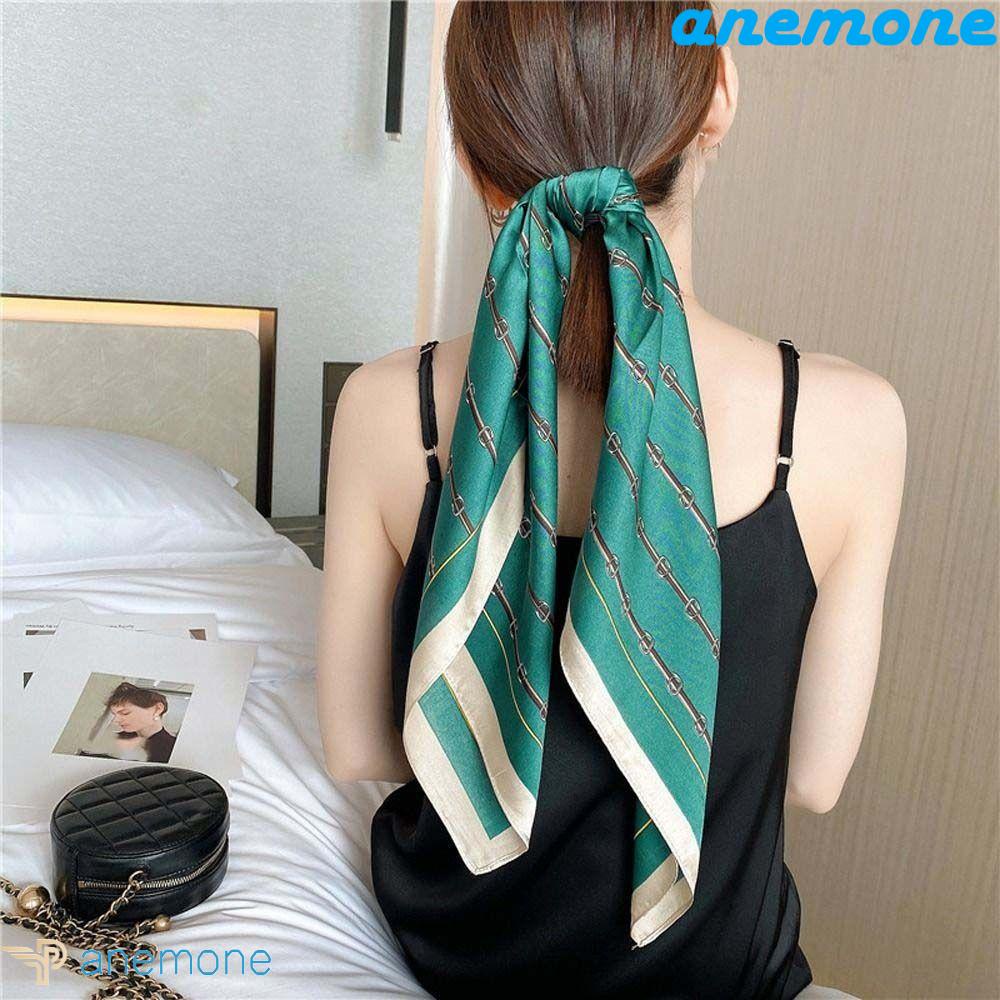 Khăn Quàng Cổ Hình Vuông 70cm Bằng Lụa Satin Họa Tiết Kẻ Sọc Thời Trang Xuân Hè