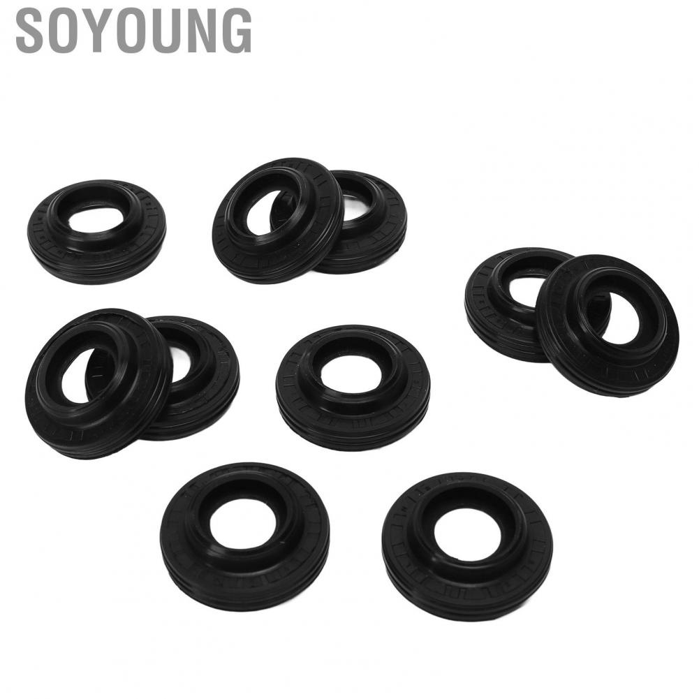 Soyoung AC Compressor Oil Seal  Black Moisture Resistant AC Compressor Shaft Seal Kit 10 PCS Perfect Match  for DKS32C AC Compressor