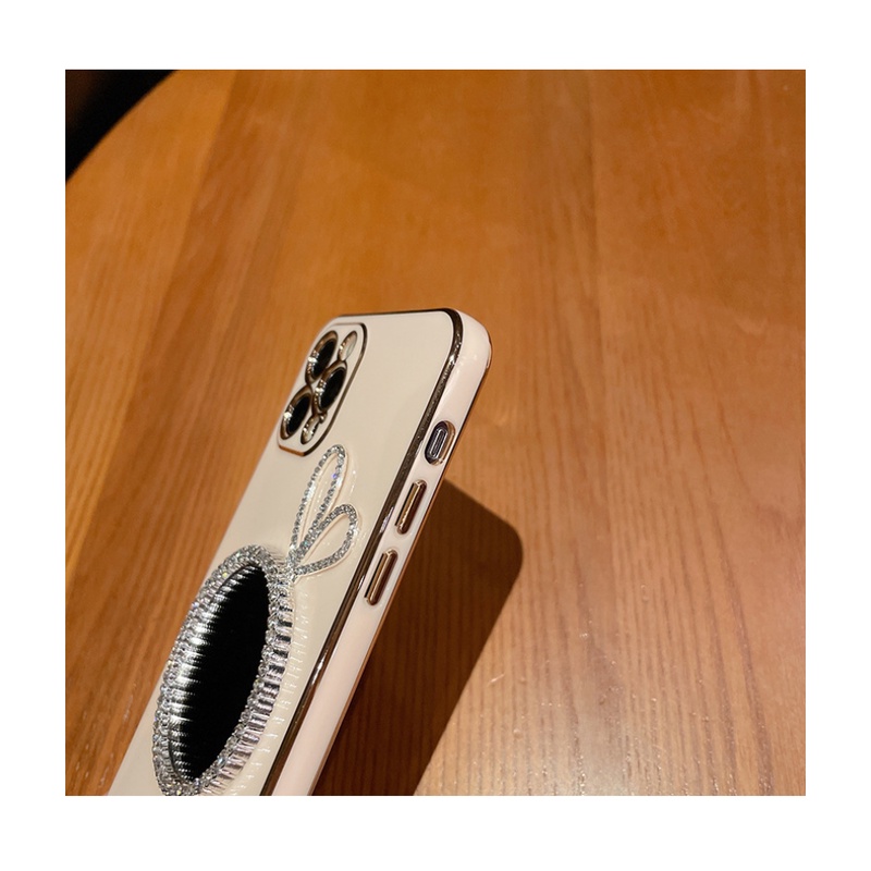 Ốp Điện Thoại Silicon Tráng Gương Hình Tai Thỏ Cho IPhone 14 / 13 12 / 11 XR