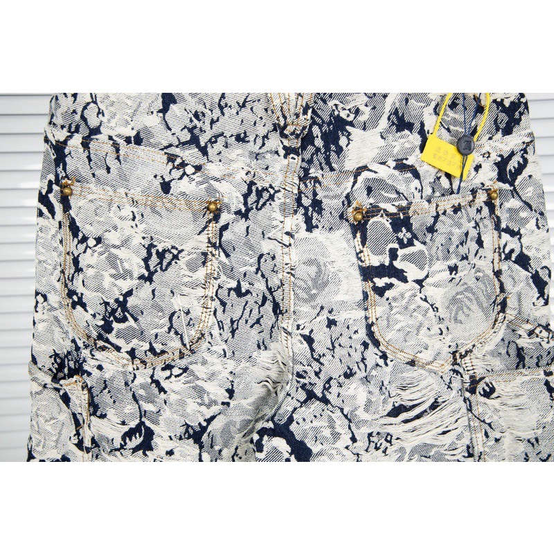L88v &amp; - Quần Short denim Phối Tua Rua In Logo Hoa Hồng Thời Trang Đường Phố Mới Nhất Cho Nam Và Nữ Cùng Phong Cách Jrtsyhrtfjyg