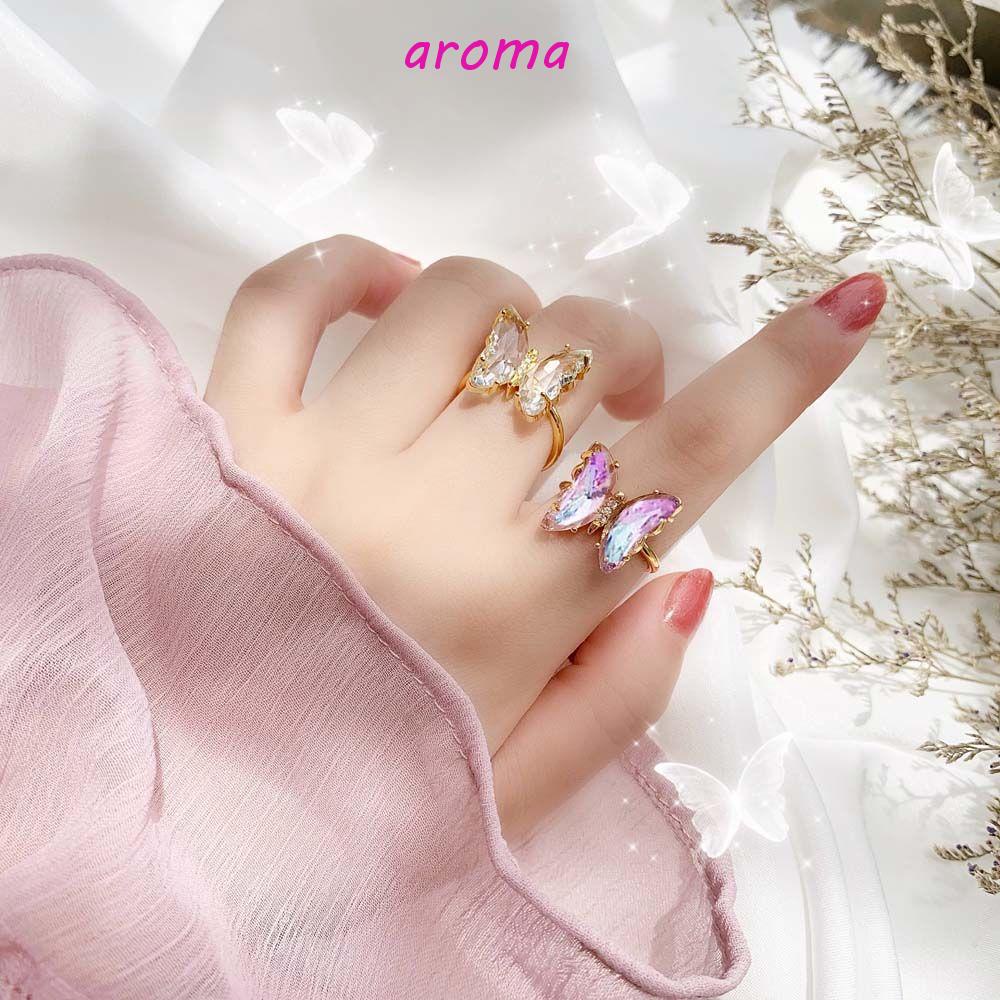 Nhẫn Hở Hình Bướm Màu Gradient Thời Trang Hàn Quốc Cho Nữ