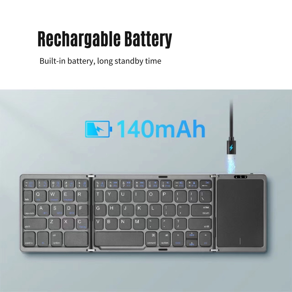 Bàn Phím Bluetooth Không Dây B089T Ba Màu Tương Phản Có Bàn Phím Cảm Ứng Cho iPAD Tablet Laptop PC