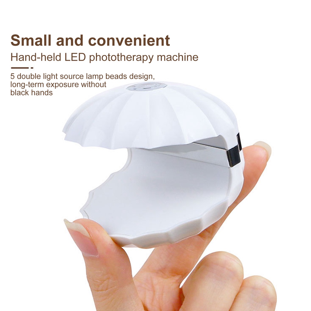1 Bộ Đèn Sấy Khô Móng Tay Nhanh Chóng Hình Vỏ Sò Kèm Sạc USB Tiện Dụng Cho Gia Đình