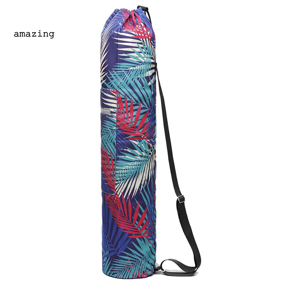 Túi Canvas Dây Rút Đeo Vai Đựng Thảm Tập Yoga / Gym In Họa Tiết