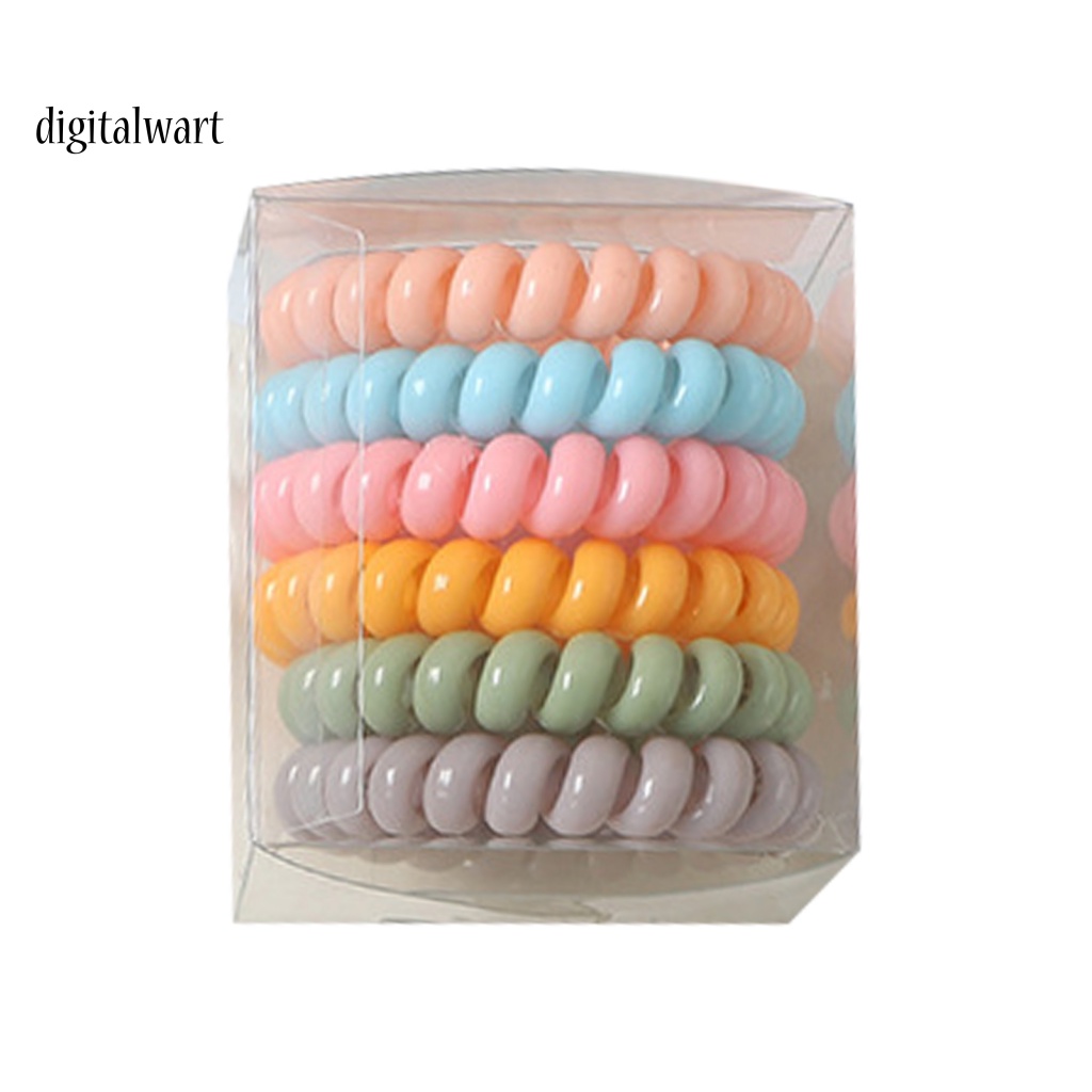 Kỹ Thuật Số| Set 6 Dây Cột Tóc Đuôi Ngựa Màu Sắc Tươi Sáng Thoải Mái Không Để Lại Dấu Vết Cho Nữ