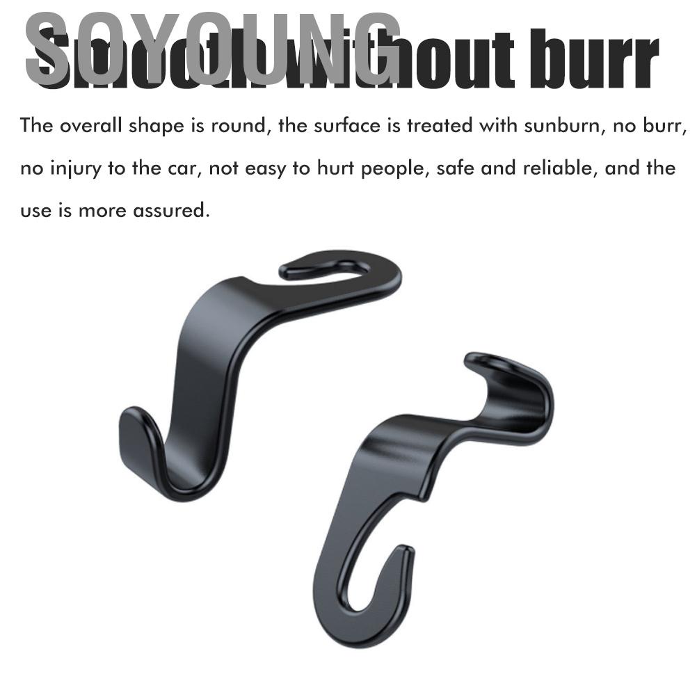 Soyoung 4Pcs Car Seat Headrest Hooks Back Hanger Storage Organizer for Handbag Purse Coat Clothes Grocery Bags