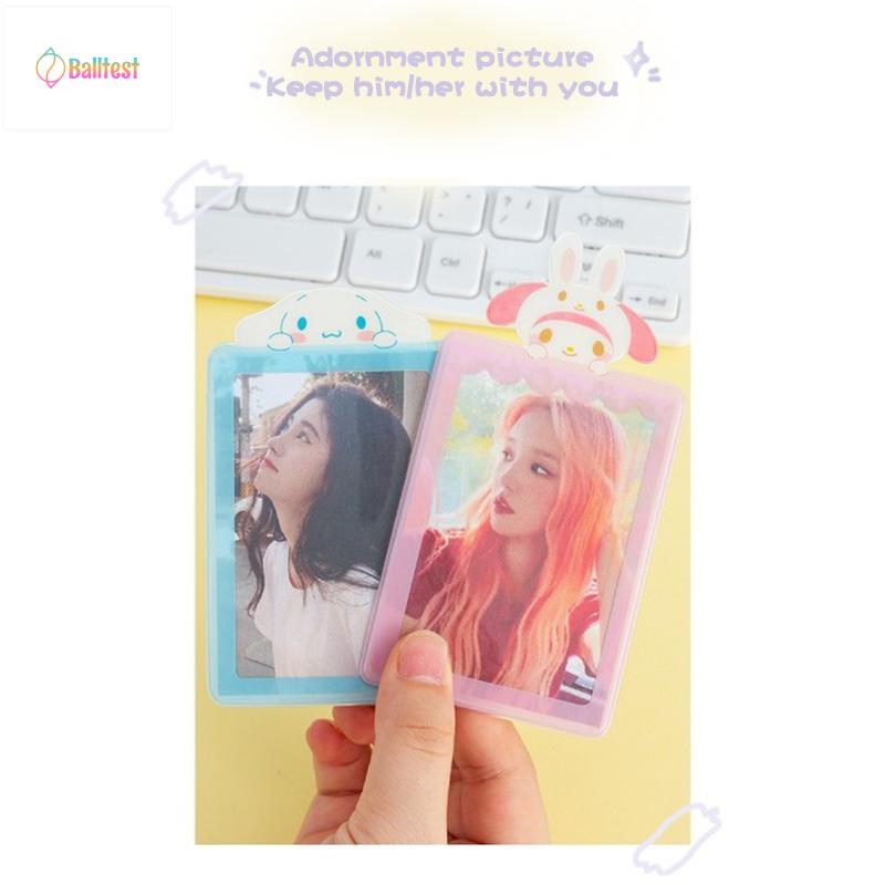 💜SANRIO Túi Đựng Thẻ Mini 1 Inch Họa Tiết Hoạt Hình Kèm Dây Đeo Sợi Xích Tiện Dụng