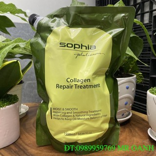 Kem hấp phục hồi tóc Collagen Sophia Repair Treatment Platinum 1500ml (dạng túi)