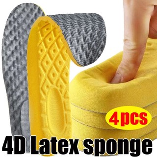 Bộ 4 Miếng Lót Giày Thể Thao Bằng Cao Su Non Mềm Mại Thoáng Khí Cho Nam Và Nữ