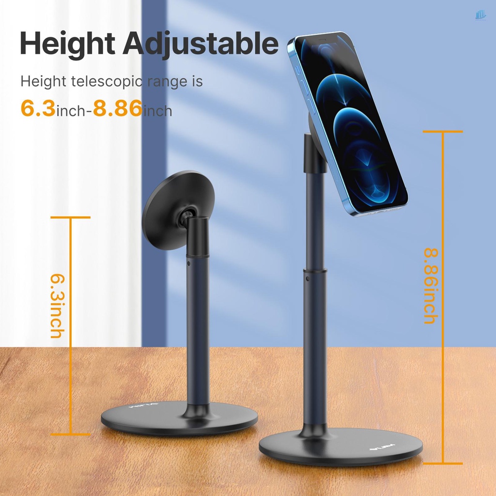 Giá Đỡ Điện Thoại Từ Tính Để Bàn Xoay 360 Độ Cho smartwatchinone VIJIM HP002° Giá Đỡ Điện Thoại Bằng Hợp Kim Nhôm Có Thể Điều Chỉnh Chiều Cao 2 Mức Độ Cho iPhone 13 / 13 Pro / 13 Mimi