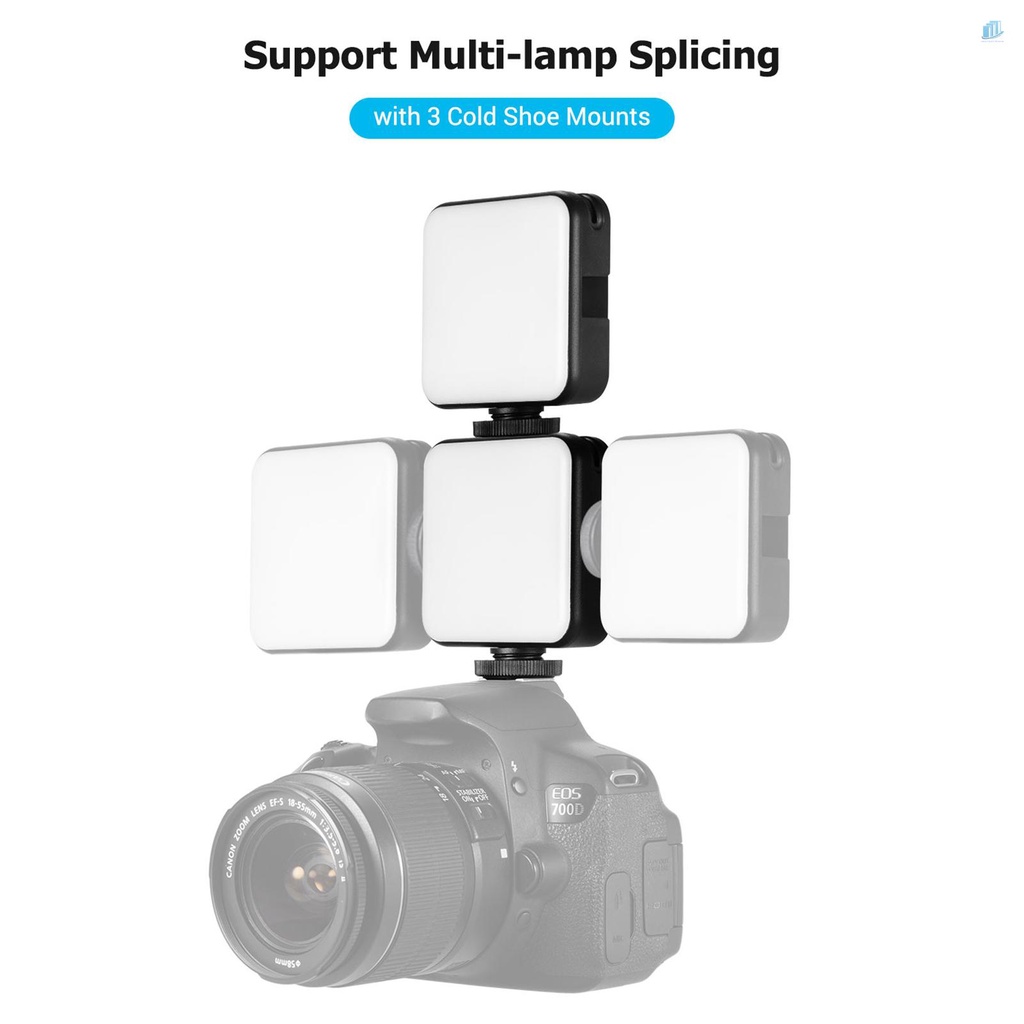 Đèn LED Mini Andoer W64RGB RGB CRI95 + 2500K-9000K 200K Có Thể Sạc Lại Với Màn Hình LCD Hiển Thị 3 Đế Giày Magne