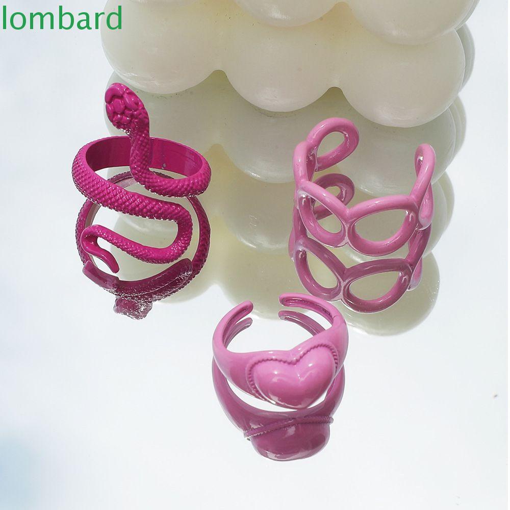 Set 3 Nhẫn Hình Rắn Thiết Kế Đơn Giản Phong Cách Hiphop Cho Nữ