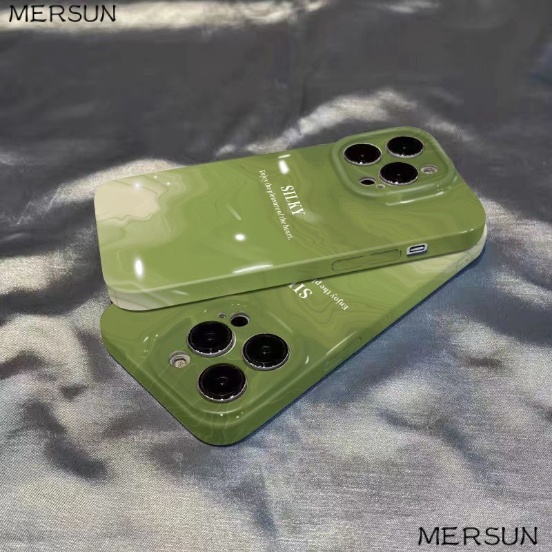 Ốp Điện Thoại Cứng Màu Xanh Matcha Sang Trọng Chống Rơi Cho Iphone 11Plus 13 14proxsmax 12max New / 8 SWYI