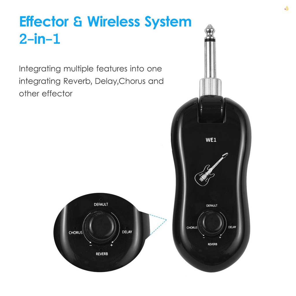 Hệ Thống Đàn Ghi Ta Kỹ Thuật Số Không Dây (Bộ Thu + Nhận) Hỗ Trợ OTG Phạm Vi 50M Tích Hợp Pin 220° Giá Đỡ Điện Thoại Hea Xoay Được Tiện Dụng