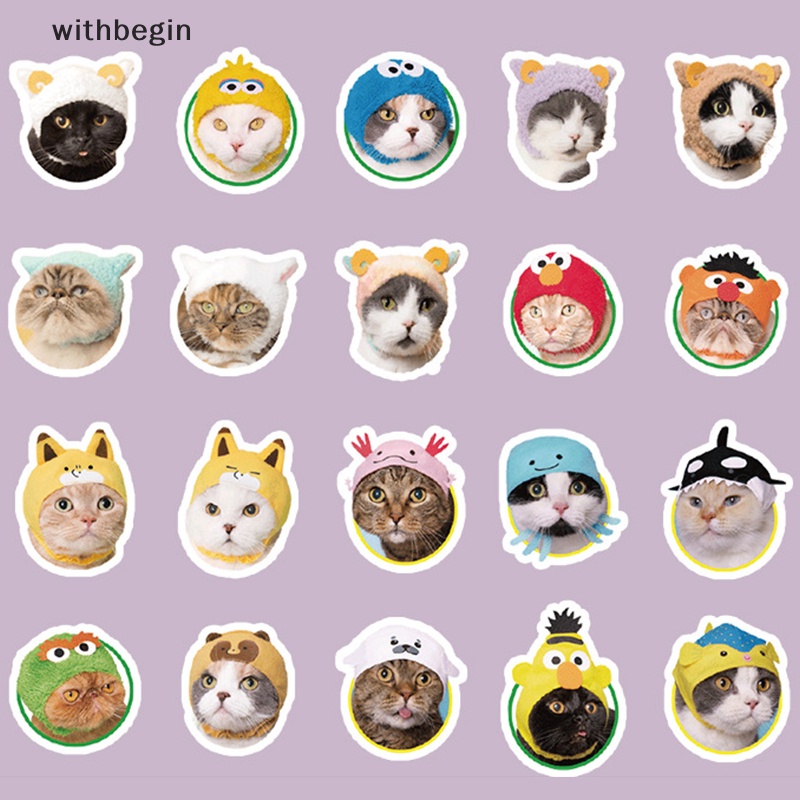 Bộ 40 Miếng Dán Vinyl Chống Nước Hình Mèo Kitty Dễ Thương Trang Trí Sổ Tay