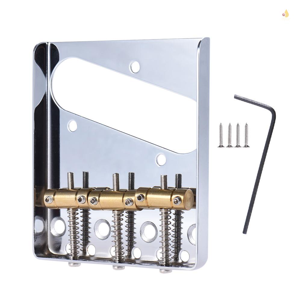 Cầu Ngựa Gạt Tàn Thuốc Bằng Đồng Thau Mạ Chrome Thay Thế Cho Đàn Guitar Điện F TL Kèm Ốc Vít Cờ Lê Vặn mynice 3