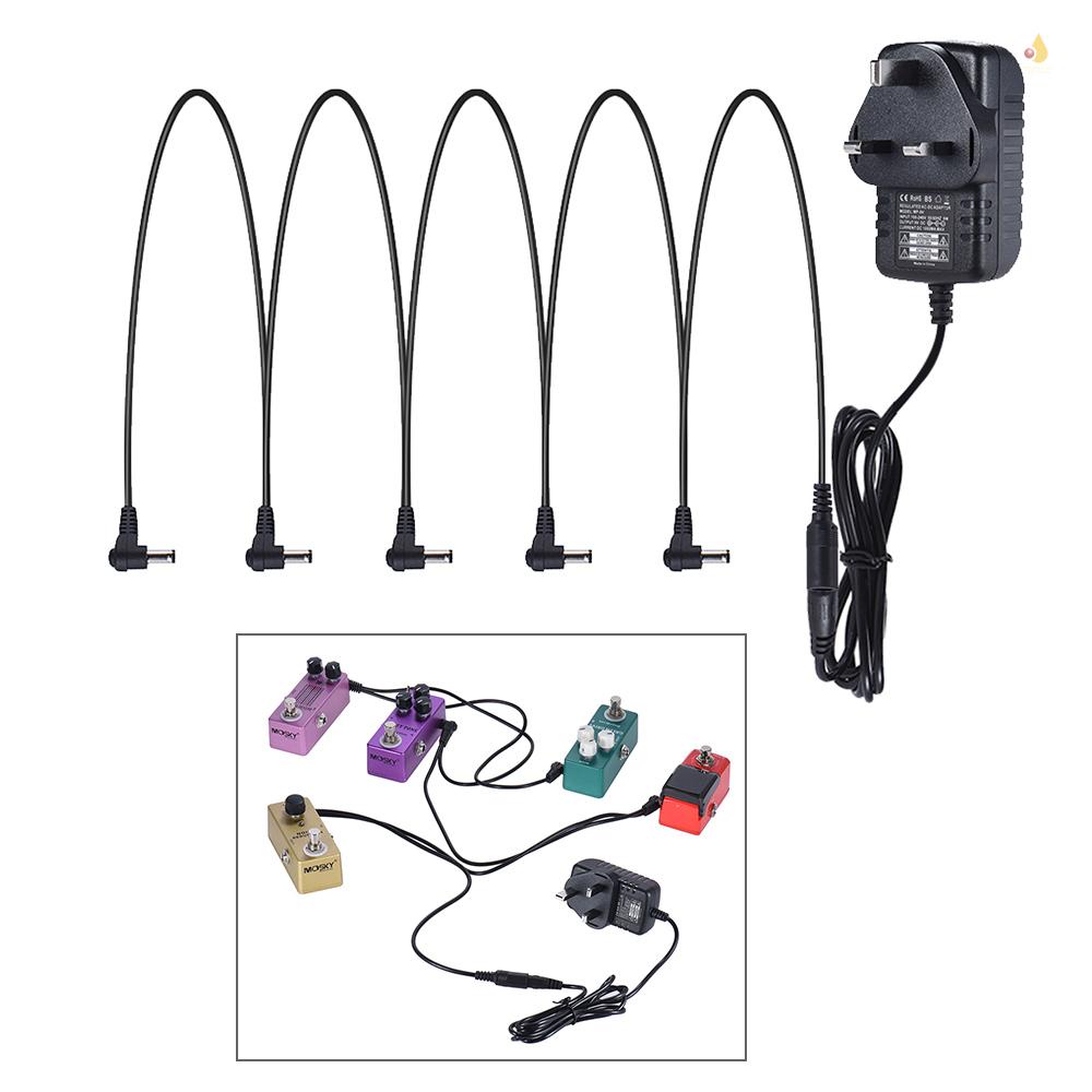 Bộ Chuyển Đổi Nguồn Điện 9V DC 1000mA 5 Chiều Chuyên Dụng Cho Đàn Guitar