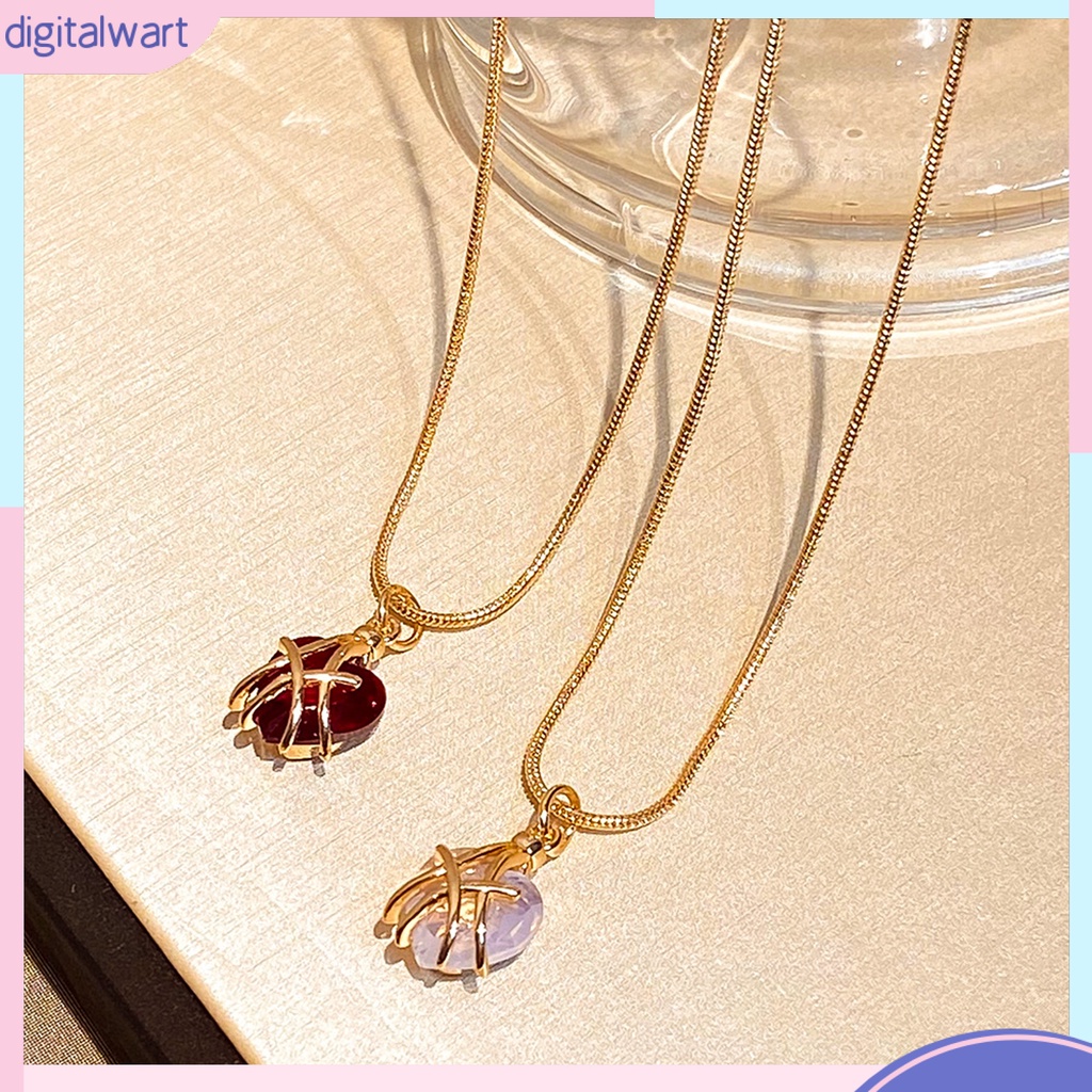 Vòng cổ Mặt Đá Quý Nhân Tạo Hình Trái Tim Lấp Lánh Tùy Chỉnh Thời Trang Cho Nữ