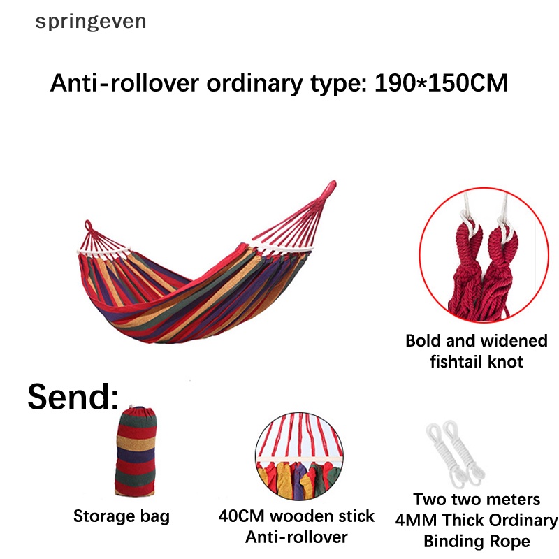 Võng Đơn / Đôi Bằng Vải Bạt Dày Bền Bỉ Kèm Túi Đựng Dùng Khi Đi Cắm Trại