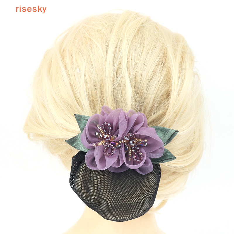 [risesky] Kẹp Tóc Lưới Xoăn Nhẹ Nhàng Thanh Lịch Hàn Quốc Cho Y Tá / Ngân Hàng / Khách Sạn