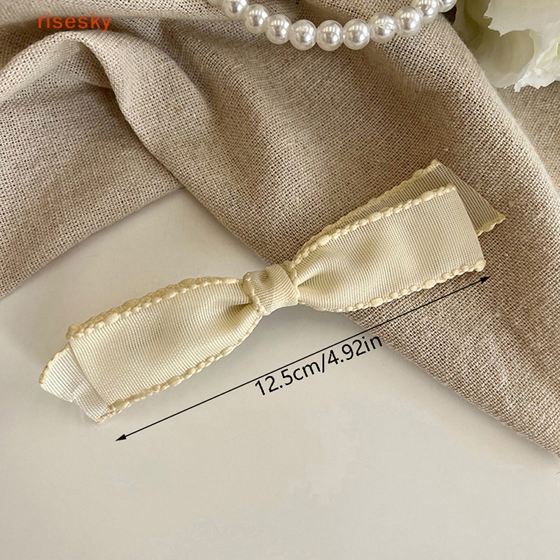 Kẹp Tóc Nơ Lưới Màu Trắng Đen Phong Cách Hàn Quốc Cổ Điển Thời Trang Xuân Hè Cho Nữ