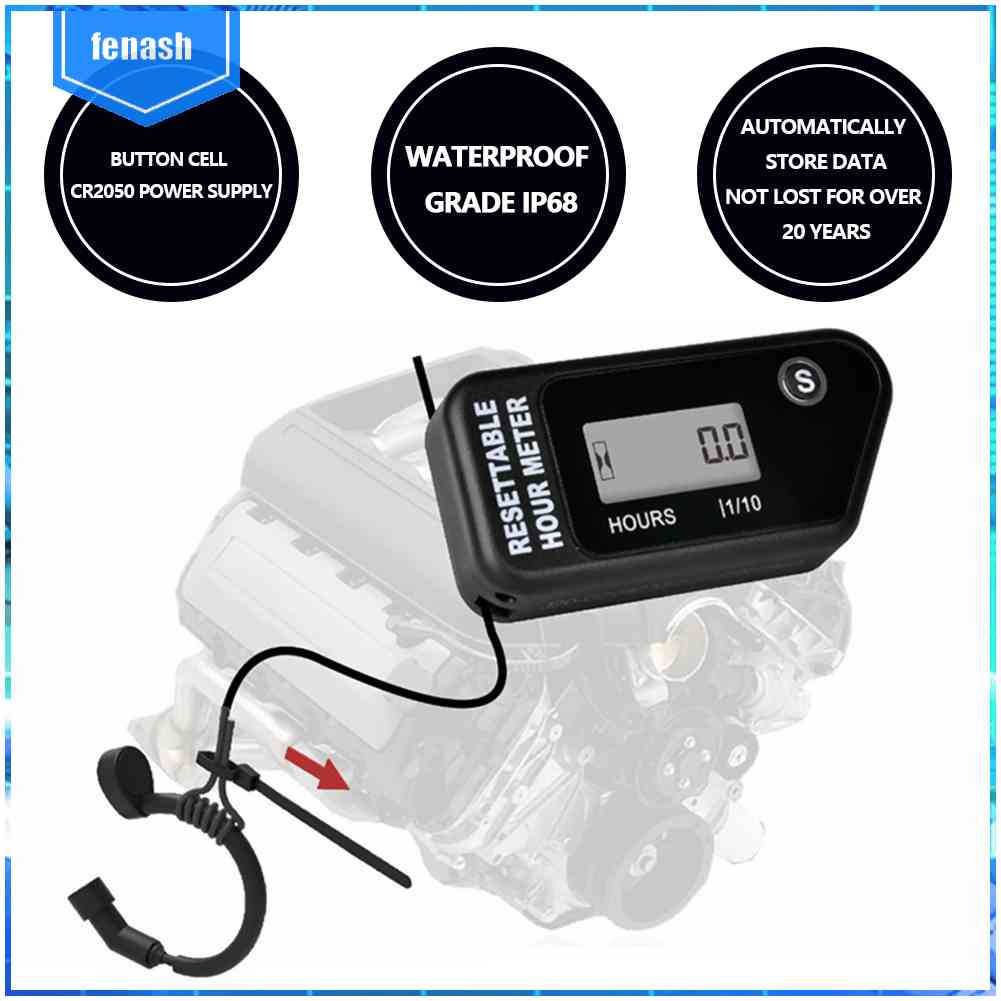 Máy Cắt Cỏ Kỹ Thuật Số LCD Không Thấm Nước Có Thể Đặt Lại Cho Mô Tô / Xe Đạp / Tàu Thuyền