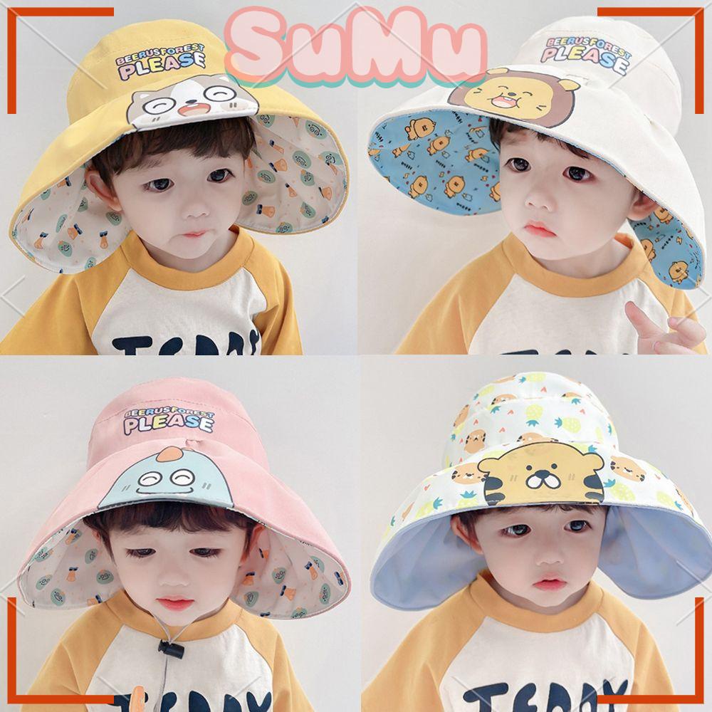 Nón Rộng Vành Chống Nắng Hở Chóp Họa Tiết Hoạt Hình Thời Trang Mùa Hè