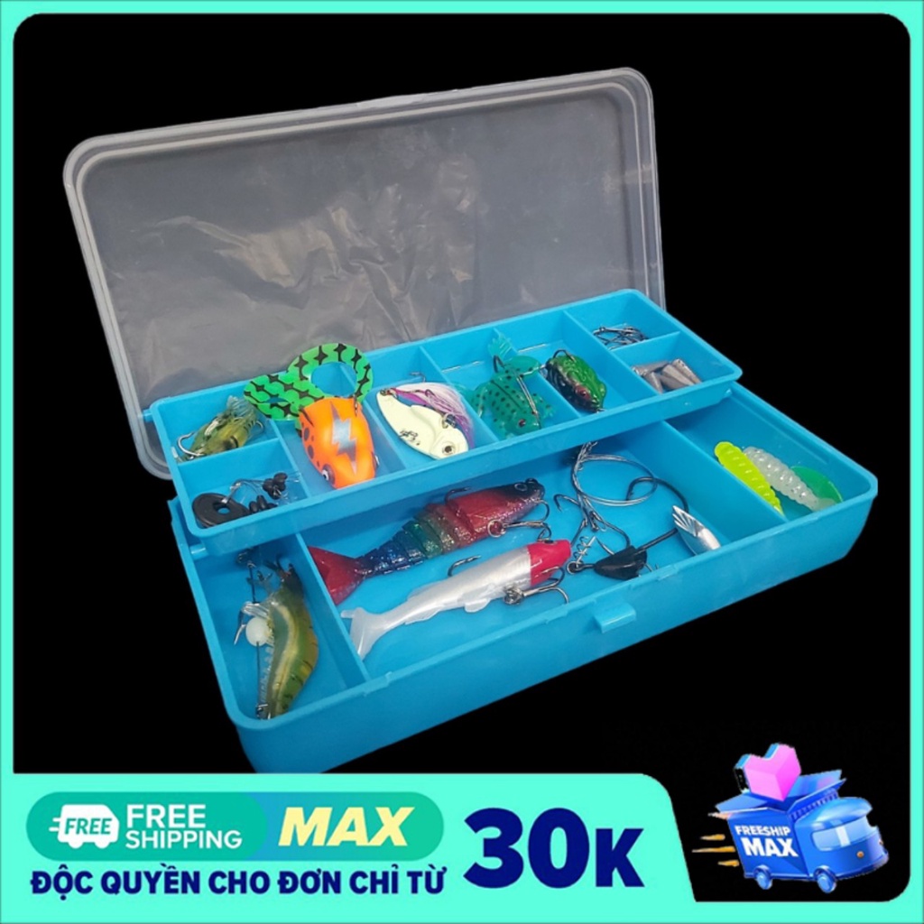 Bộ mồi câu cá và phụ kiện đi câu lure 2 TẦNG- mồi câu cá lóc, cá chẽm, cá mú,... cực nhạy và tiện lợi- SOMIA_fishing