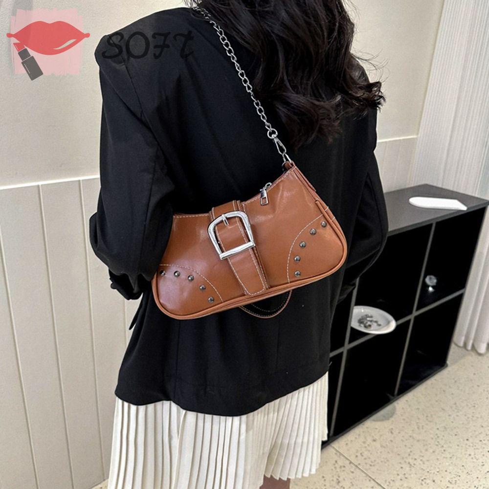 Túi Xách Da PU Đính Đinh Tán Tinh Tế Thời Trang Cho Nữ