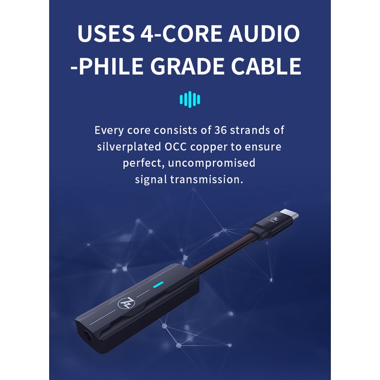 Cáp KhuếCh ĐạI Âm Thanh Tai Nghe 7Hz SEVENHERTZ 71 USB DAC AMP USB-C Sang 3.5mm PCM384 DSD128