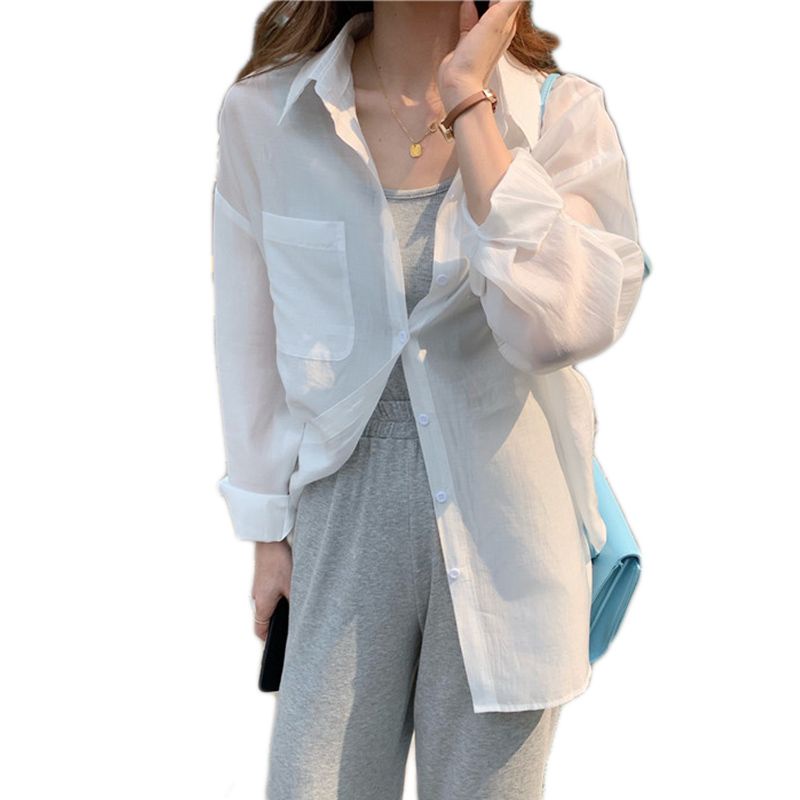 Áo Sơ Mi Tay Dài Chống Nắng Phong Cách Hong Kong Thời Trang Mùa Hè Cho Nữ